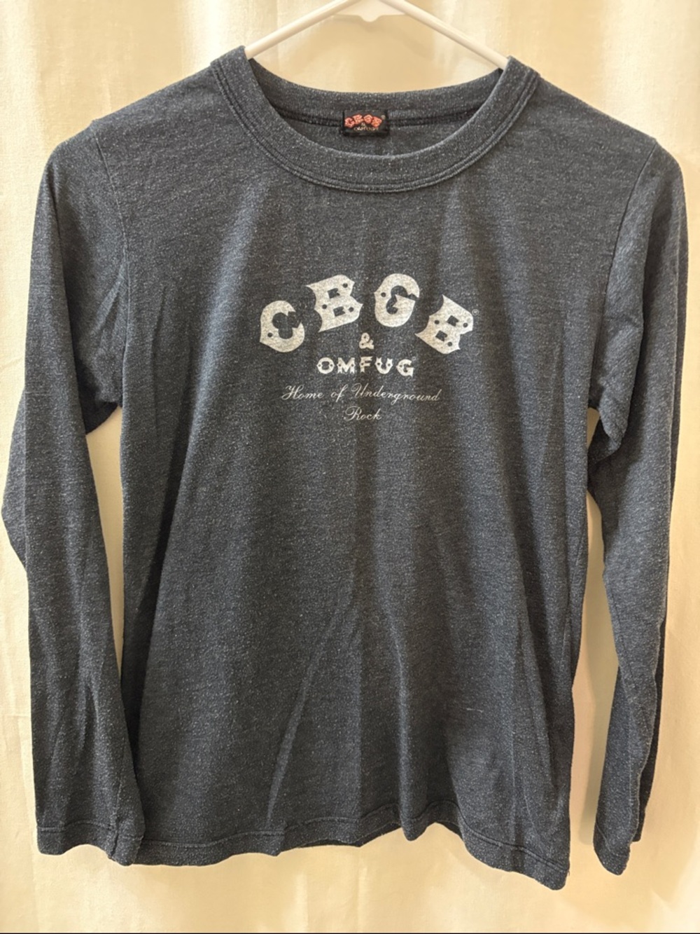 Vintage Original CBGB OMFUG Long Sleeve Tee - Heather Navy with White Logo